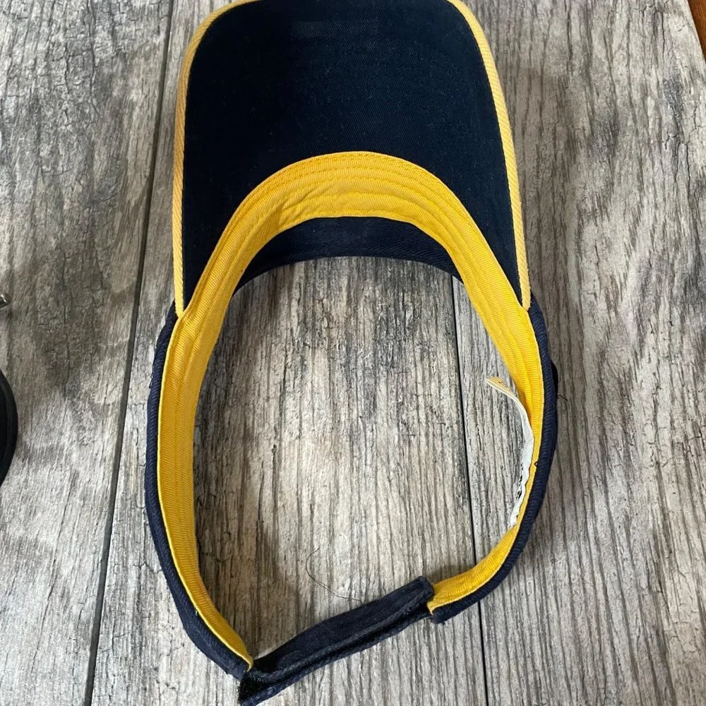 Adidas Retro Blue Yellow Adjustable Strap Visor Blue Yellow Unisex